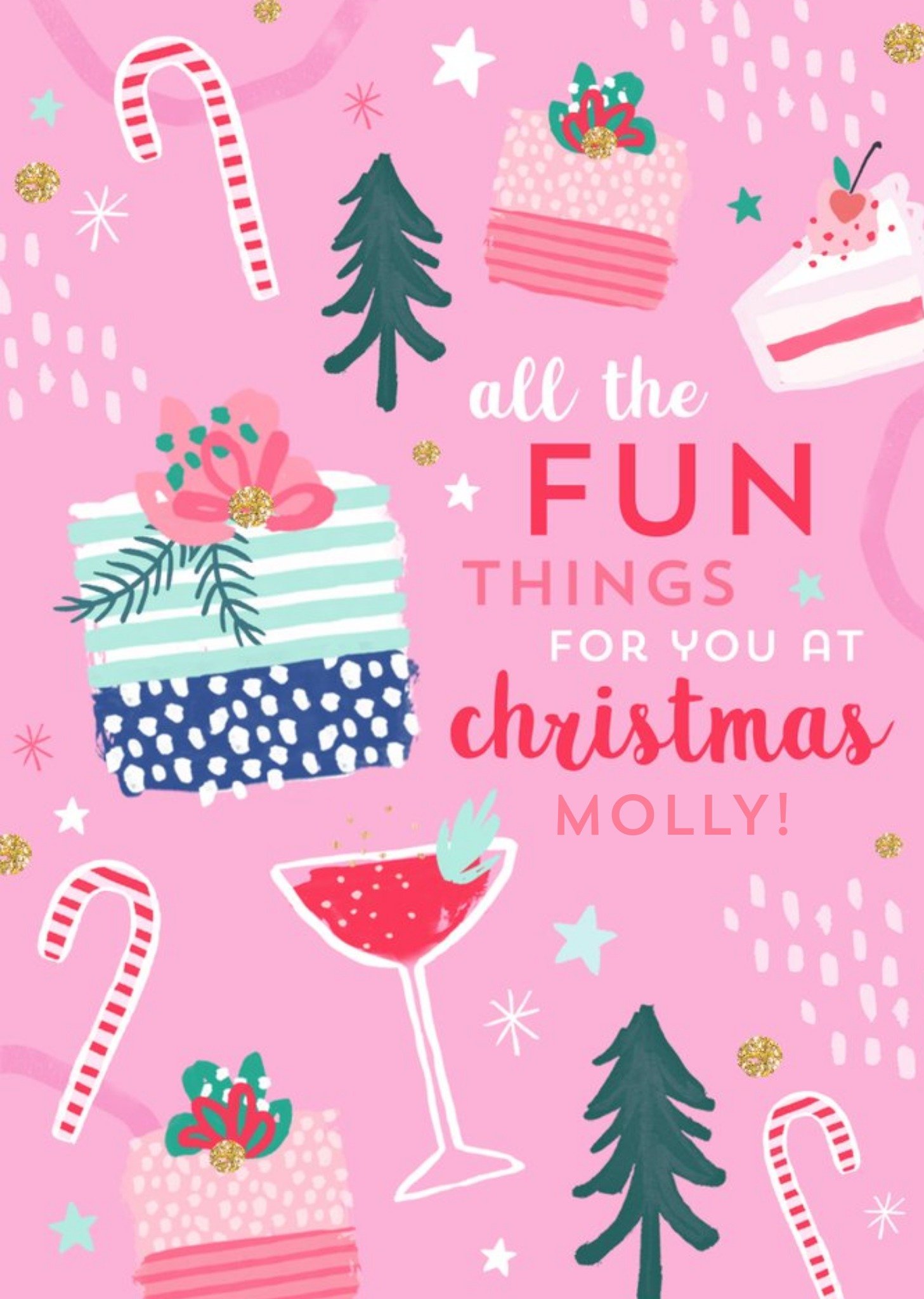 Fun Things At Christmas Candy Cane Card Ecard