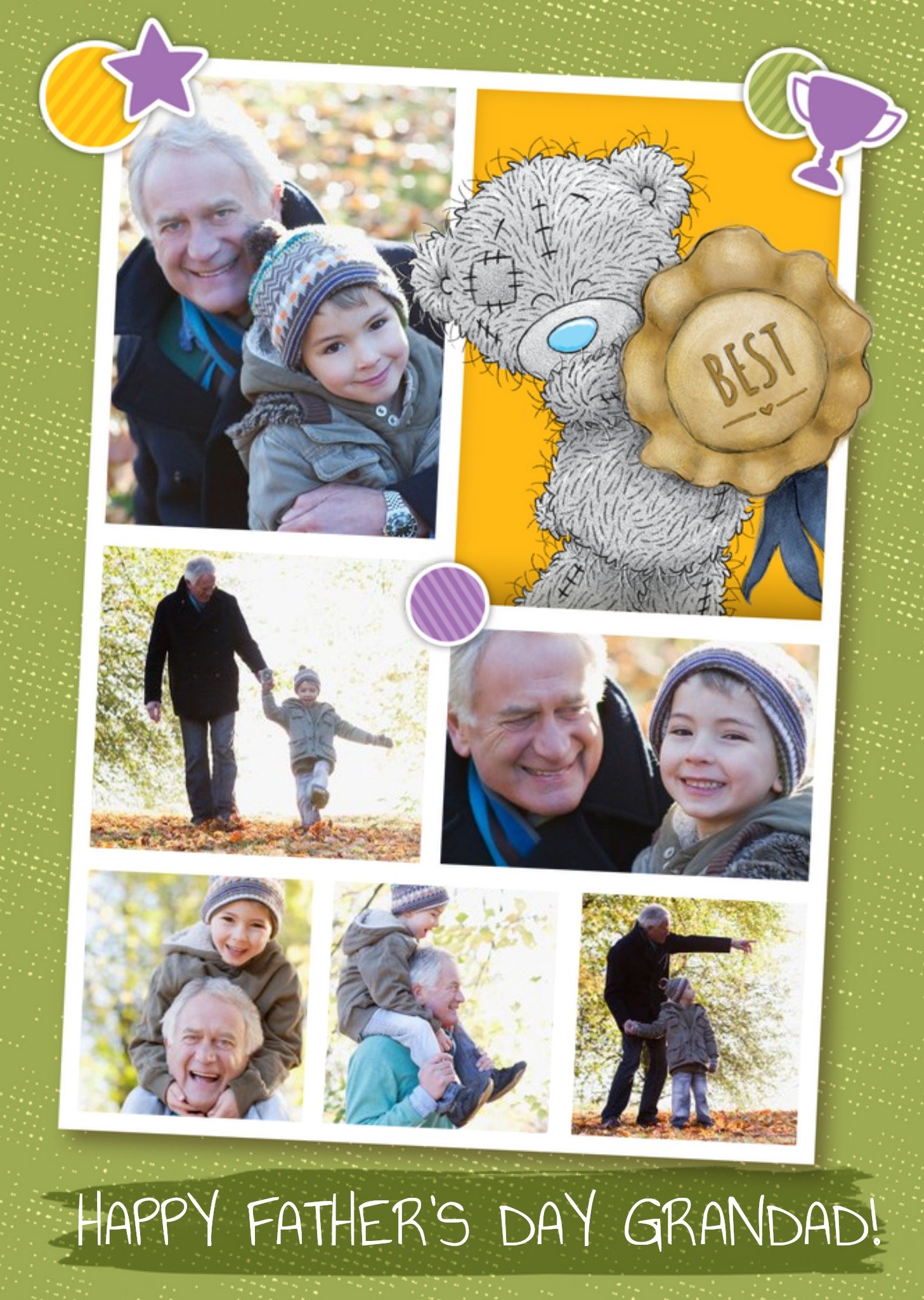 Me To You Tatty Teddy To The Best Grandad Happy Father's Day Multi-Photo Card