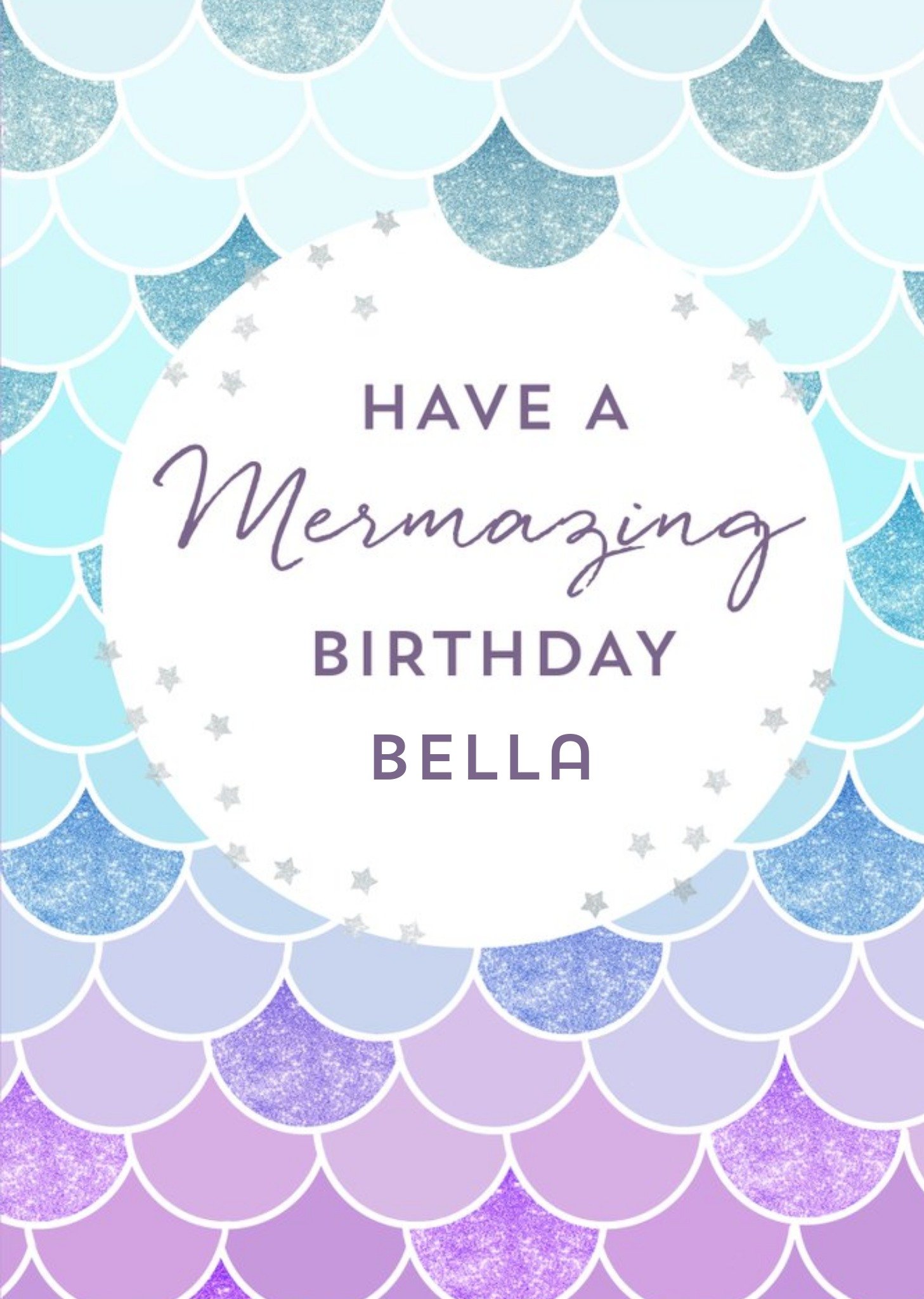 Moonpig Birthday Card - Mermaid - Mermazing - Graphic Pattern Ecard