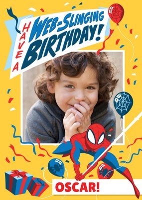 Marvel Comics Have A Web Slinging Birthday Photo Upload Card
