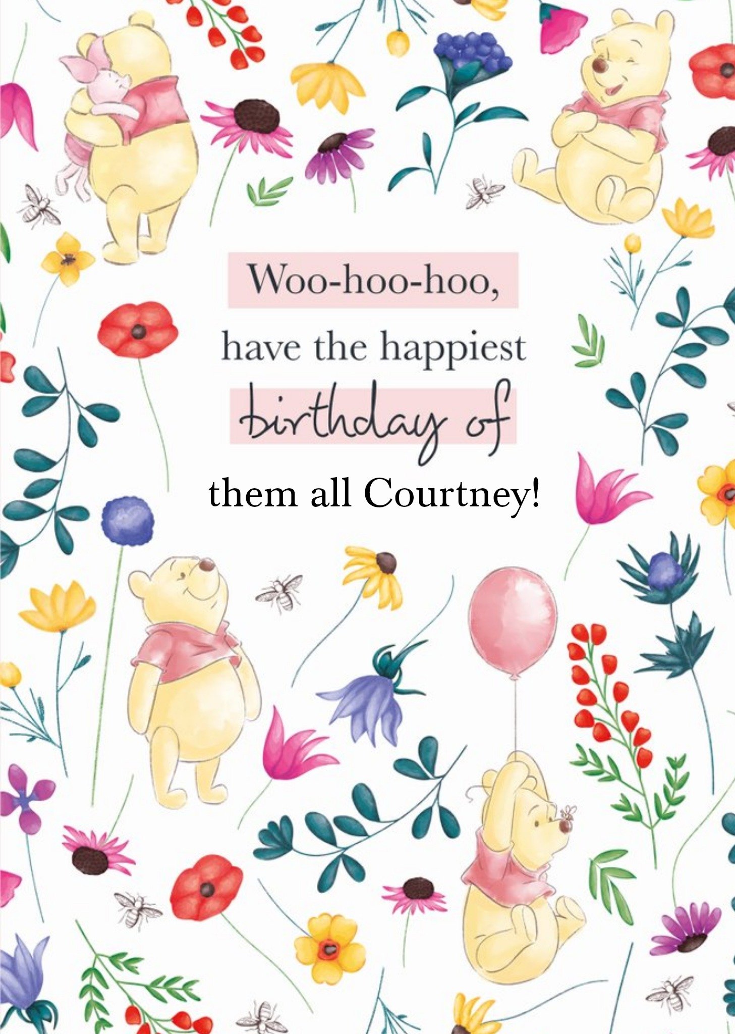 Disney Winnie The Pooh Happiest Birthday Of Them All Card Ecard