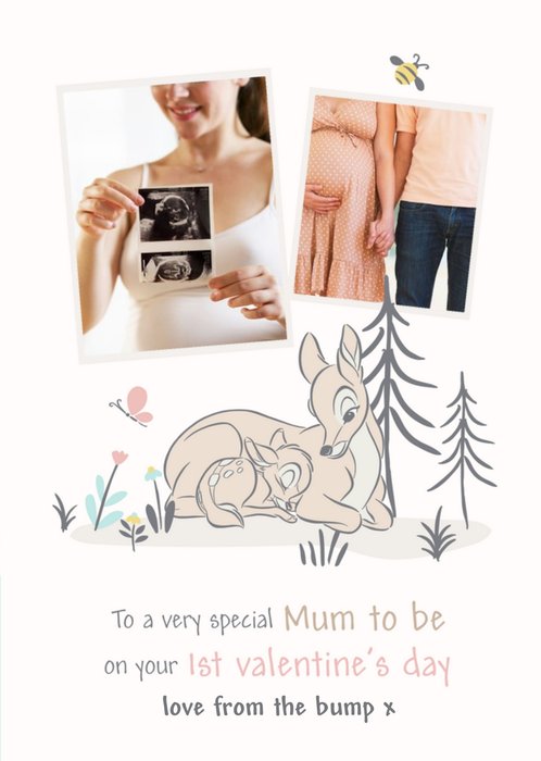 Disney Bambi From The Bump Photo Upload Valentine's Day Card