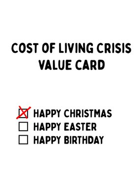 Cost Of Living Crisis Christmas Card