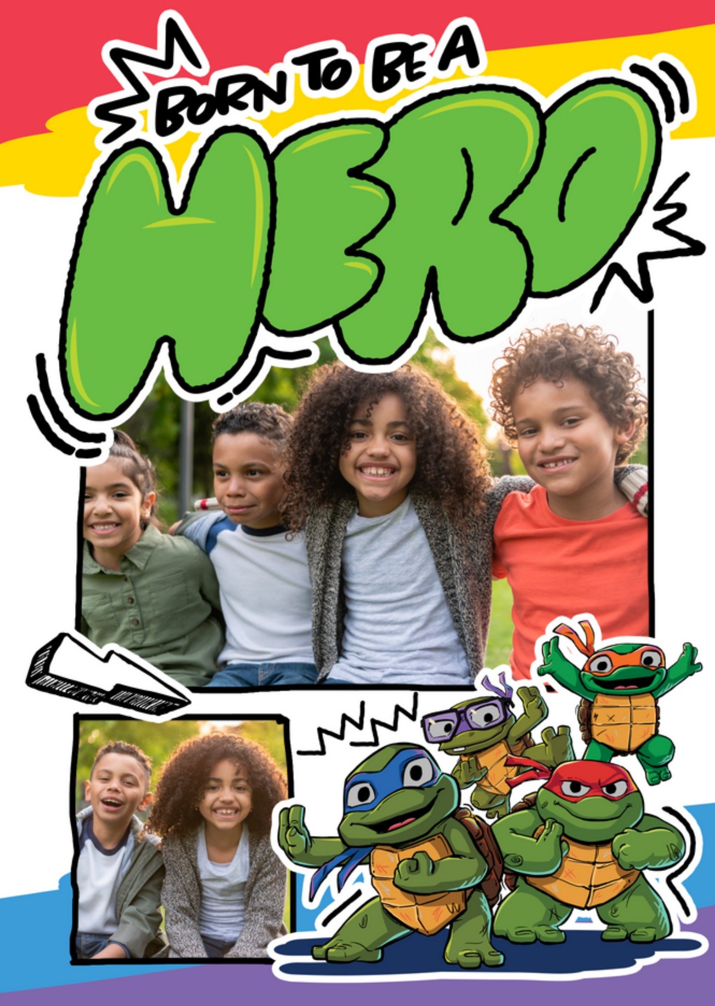 Tmnt Mutant Mayhem Born To Be A Hero Photo Upload Birthday Card Ecard