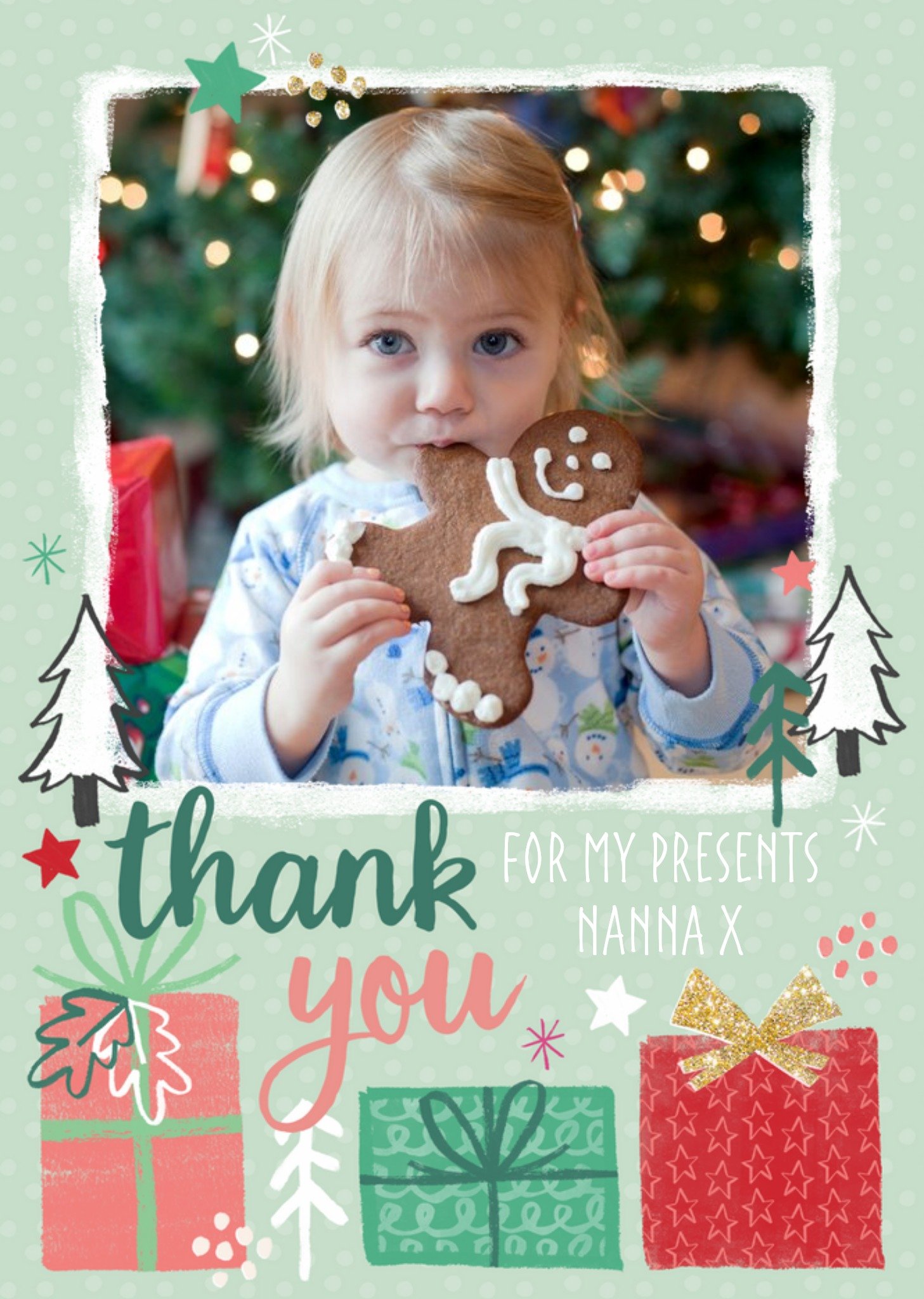 Thank You For My Christmas Presents Photo Upload Card Ecard