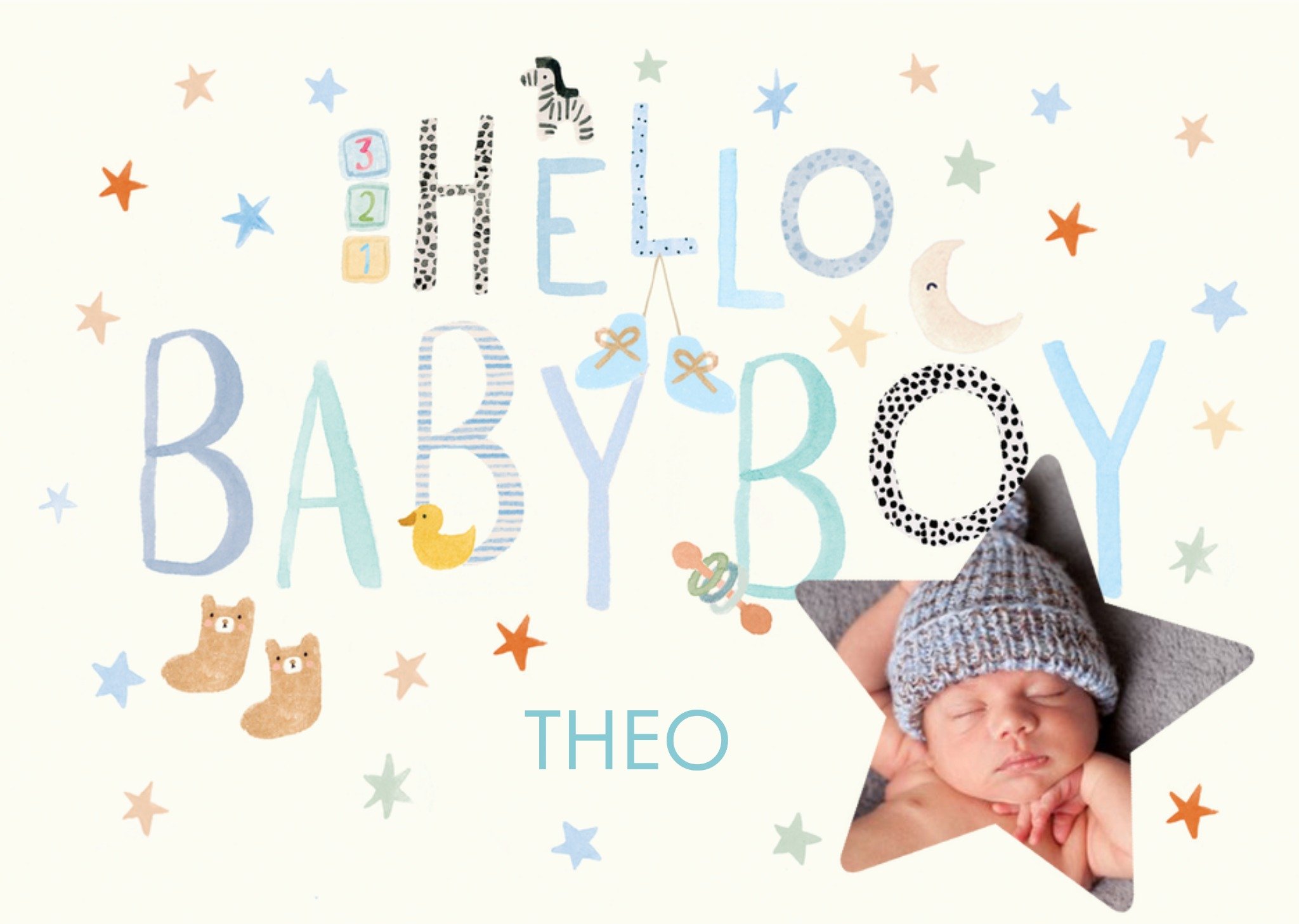 Clintons Hello Baby Boy Photo Upload Card Ecard