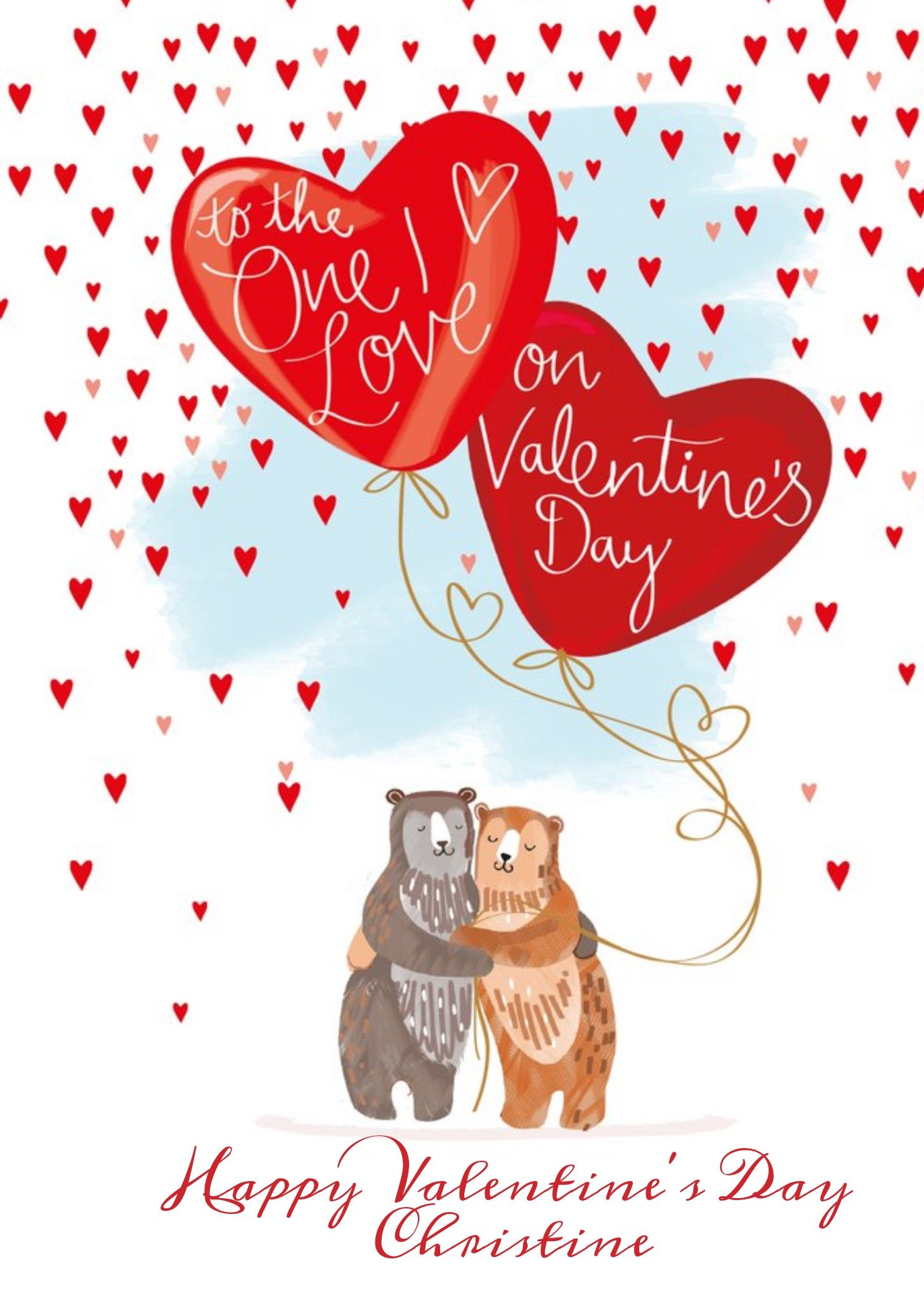 Ling Design Cute Cuddling Bears To The One I Love Valentine's Day Card Ecard