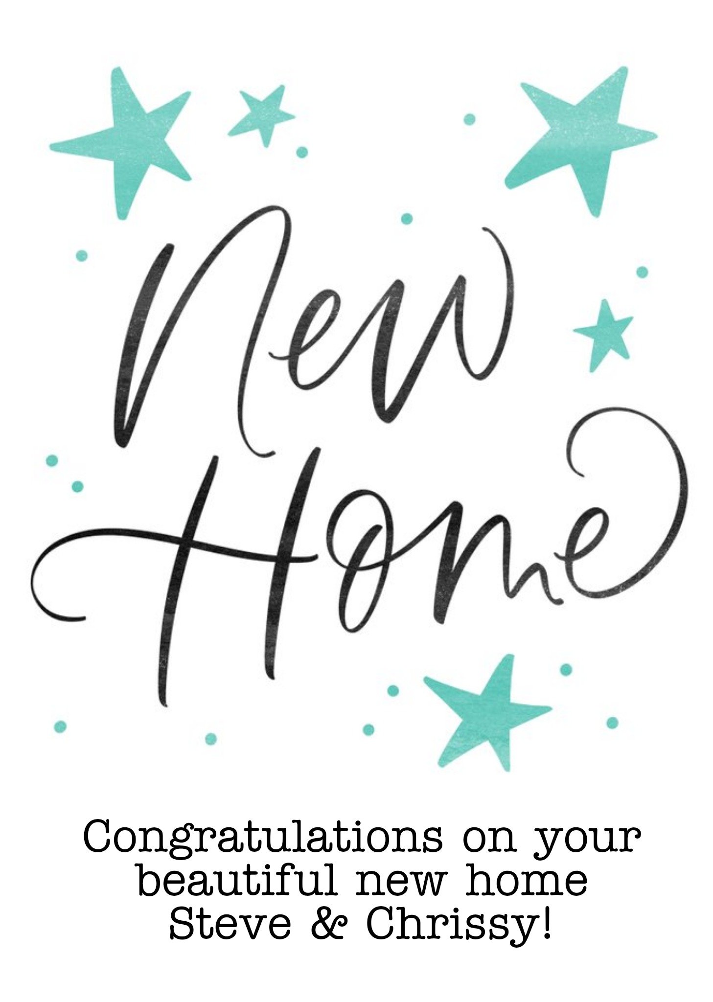 Friends Allure Julia Broughton Calligraphy Stars New Home Congrats Card