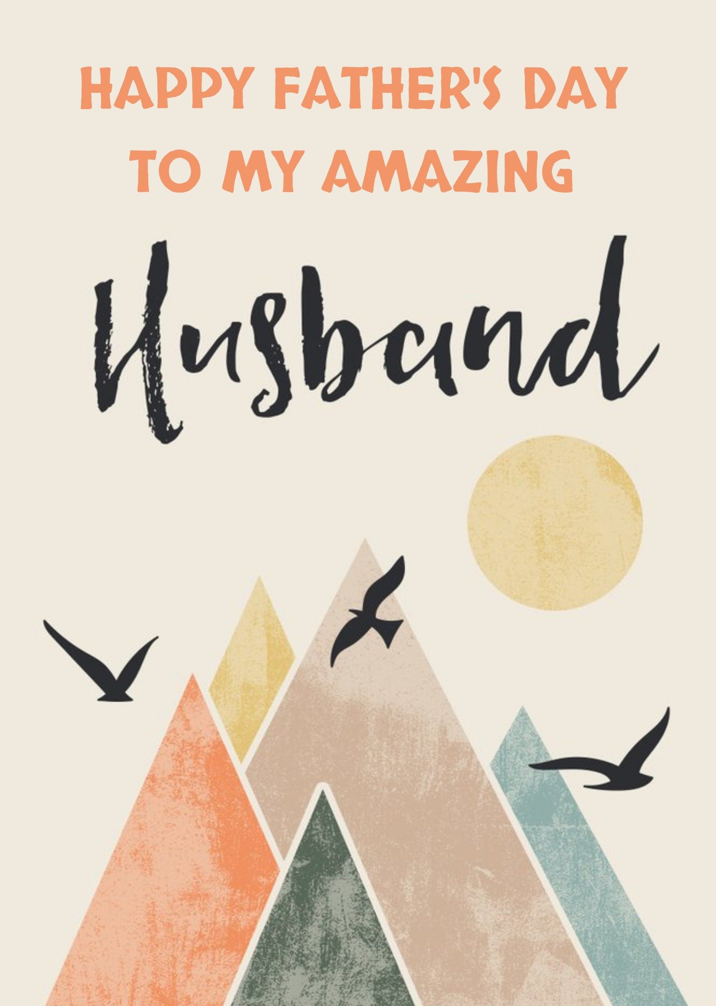 Moonpig Shape Stack Graphic Mountains Amazing Husband Father's Day Card, Large