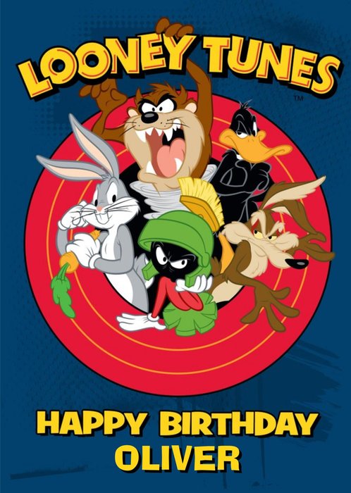 Looney Tunes Characters Personalised Happy Birthday Card | Moonpig