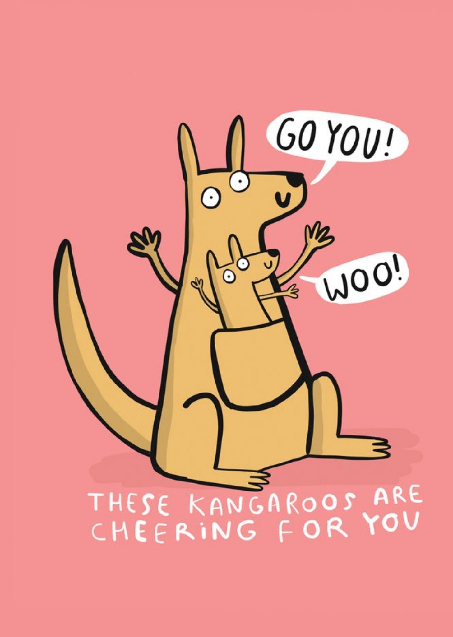 These Kangaroos Are Cheering For You Cute Card Ecard