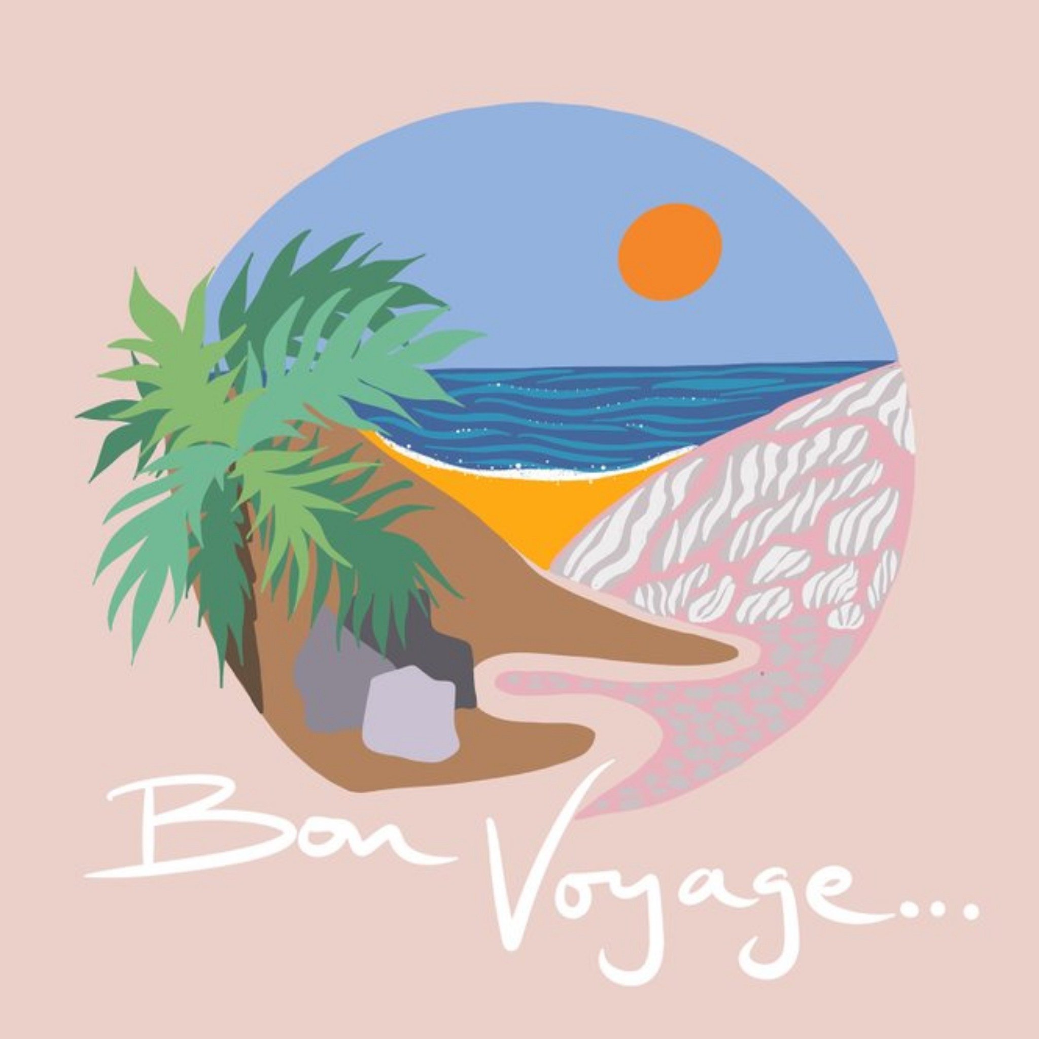 Bon Voyage Beach Card, Square