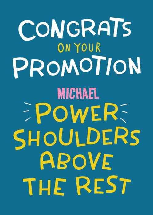 Illustrated Typographic Congrats On Your Promotion Card