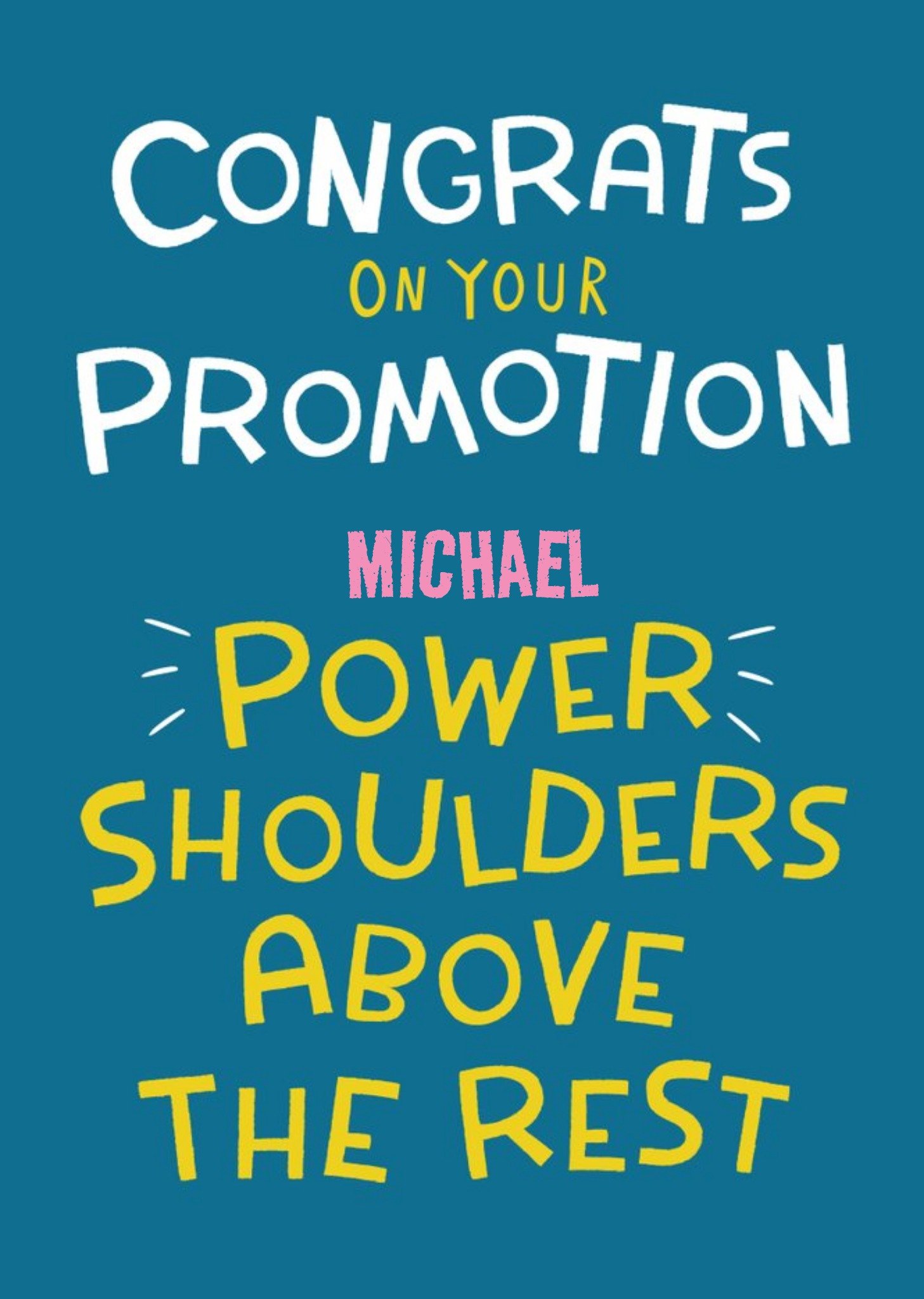 Moonpig Illustrated Typographic Congrats On Your Promotion Card Ecard