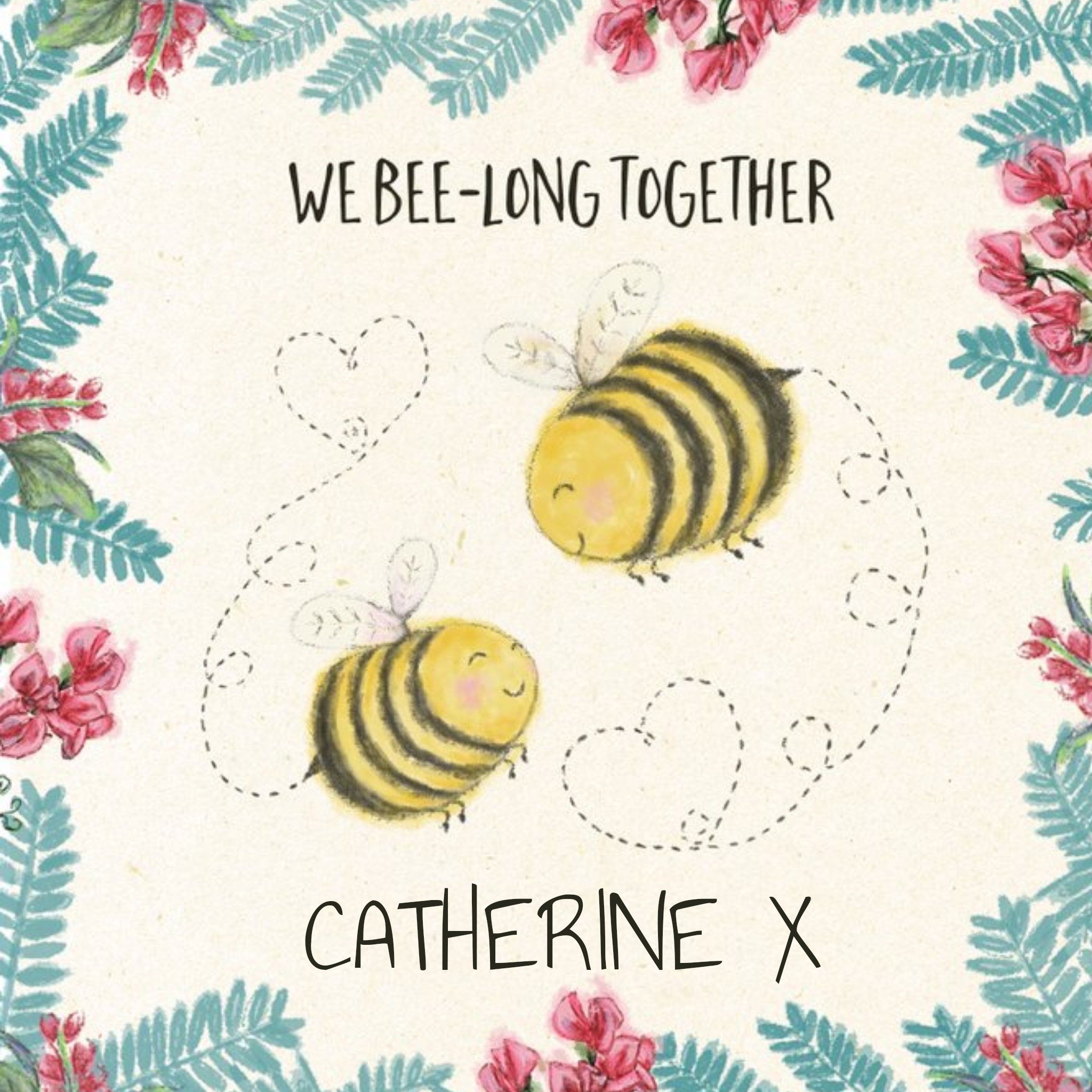 Wild Friends We Belong Together Valentines Day Card, Square