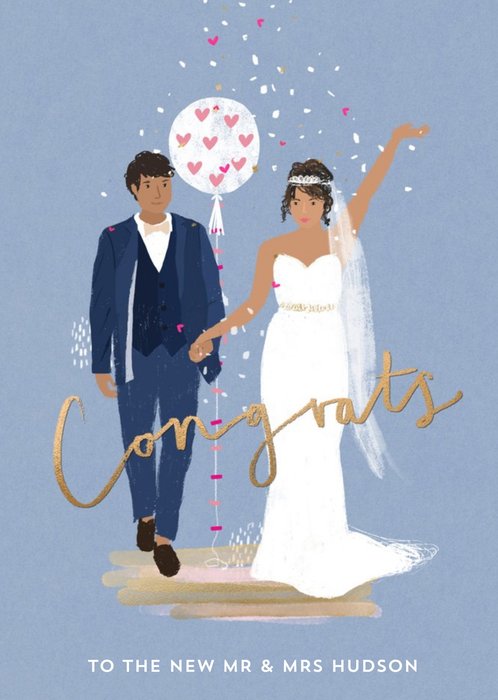 Wedding Card - Congrats - The New Mr And Mrs