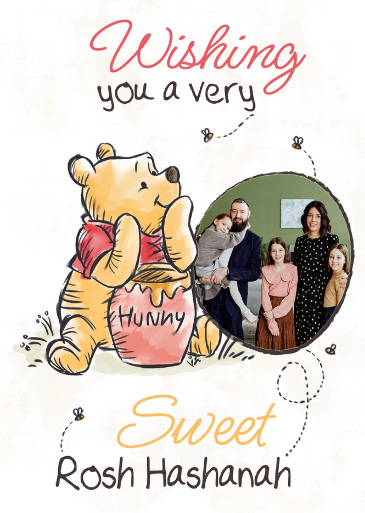 Disney Winnie The Pooh Photo Upload Rosh Hashanah Card