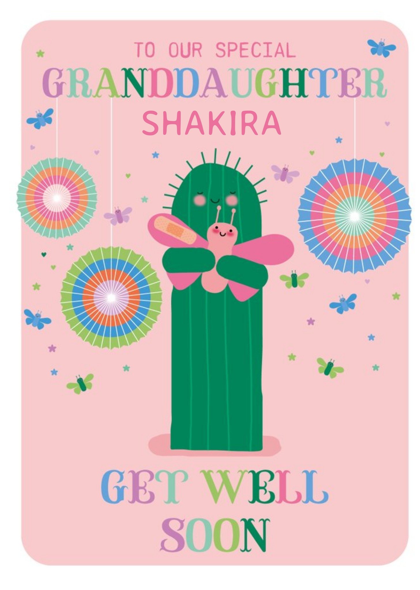 Moonpig Cute And Colourful Granddaughter Get Well Soon Card, Large