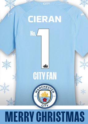 Number 1 Man City F.C Fan Merry Christmas Card