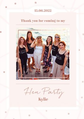 Thank You For Coming To My Hen Party Photo Upload Wedding Thank You Card