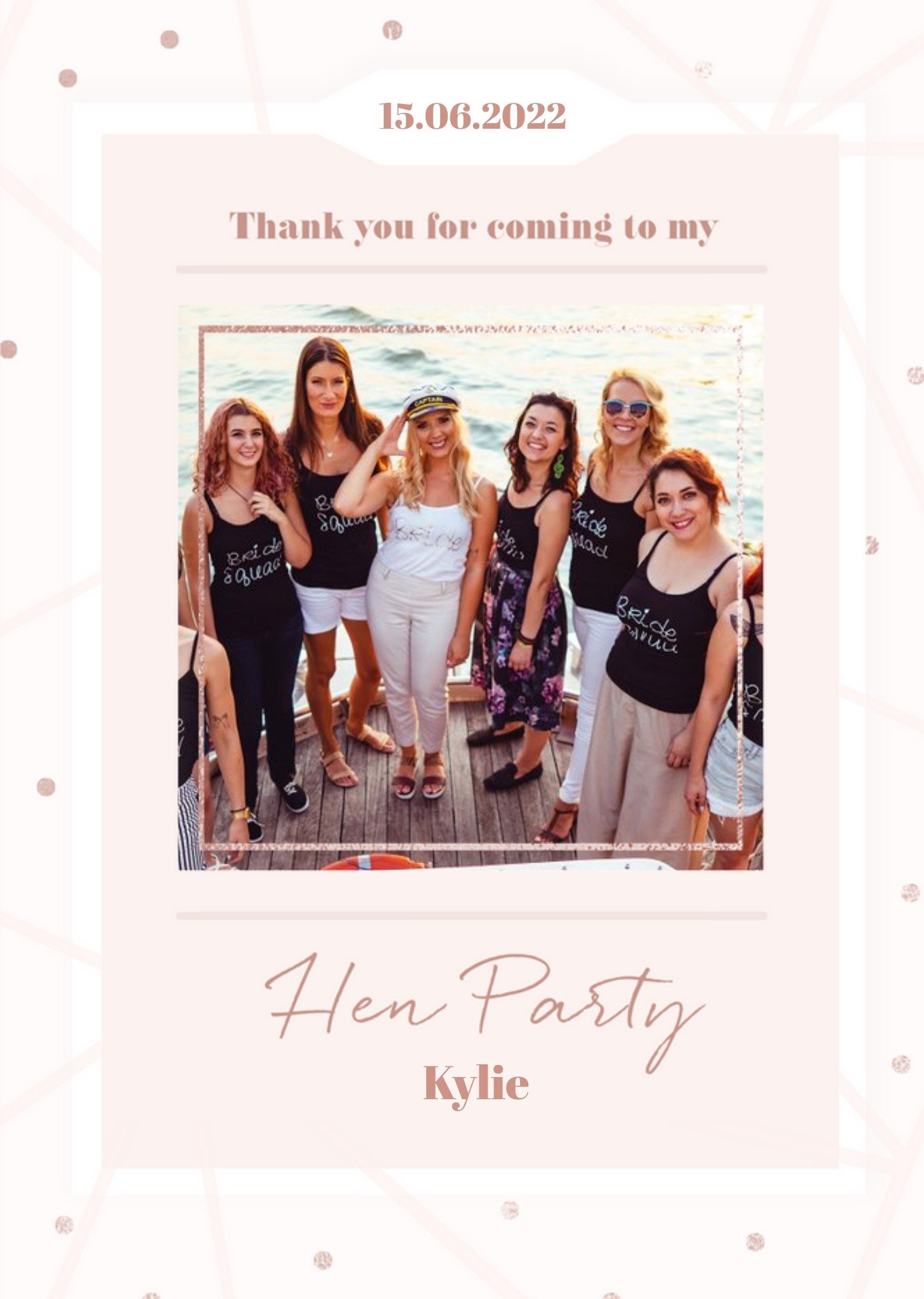 Thank You For Coming To My Hen Party Photo Upload Wedding Thank You Card