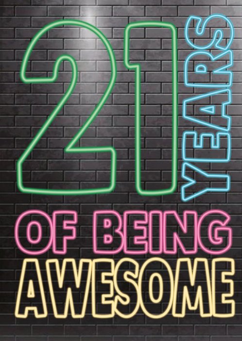 Cheeky Chops 21 Years Of Being Awesome Card
