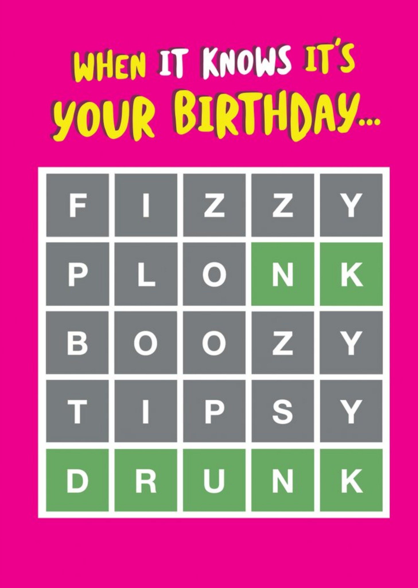 Moonpig Word Game Funny When It Knows Birthday Card, Large
