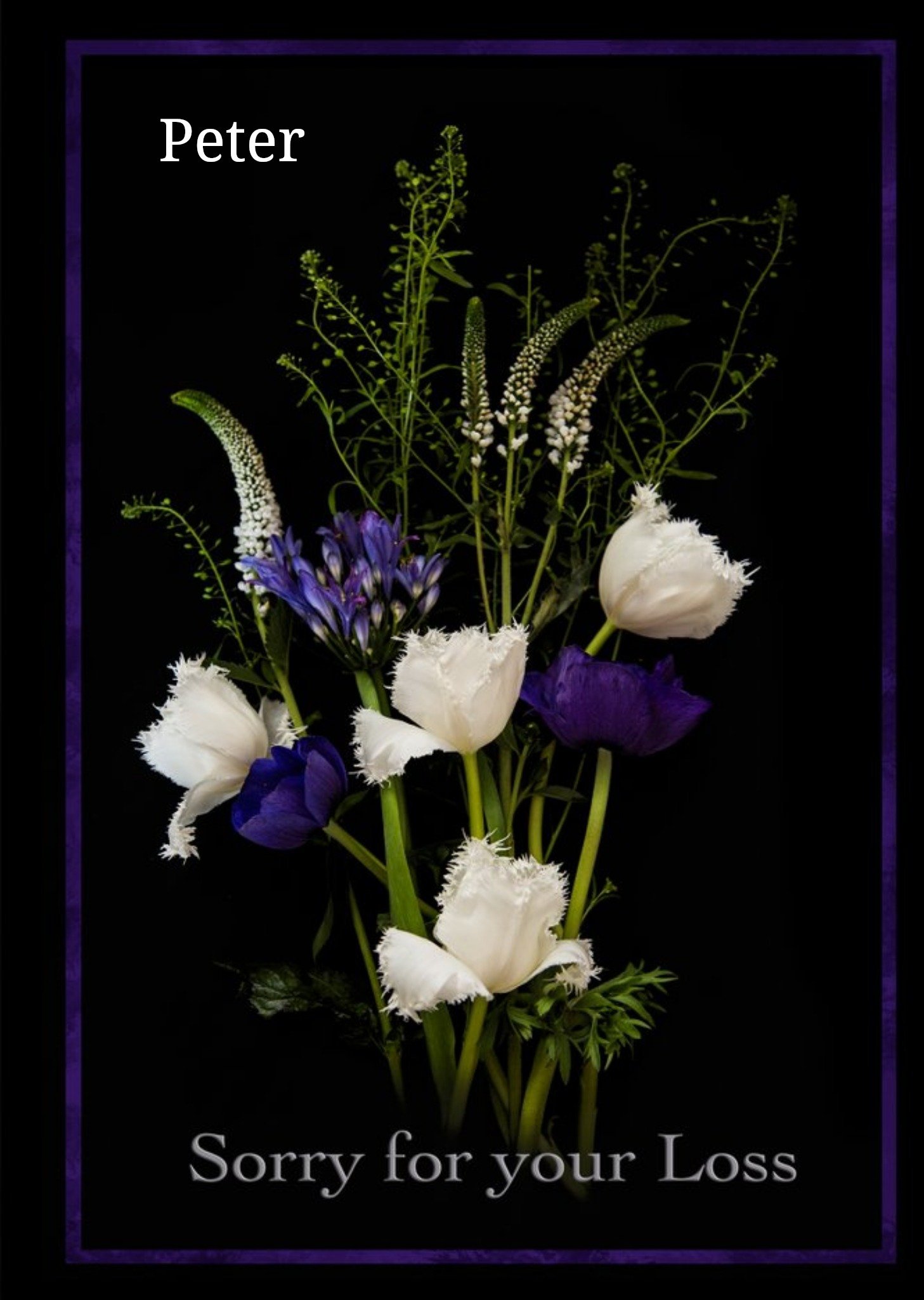 Moonpig Alex Sharp Photogrpahy Floral Sympathy Card Ecard