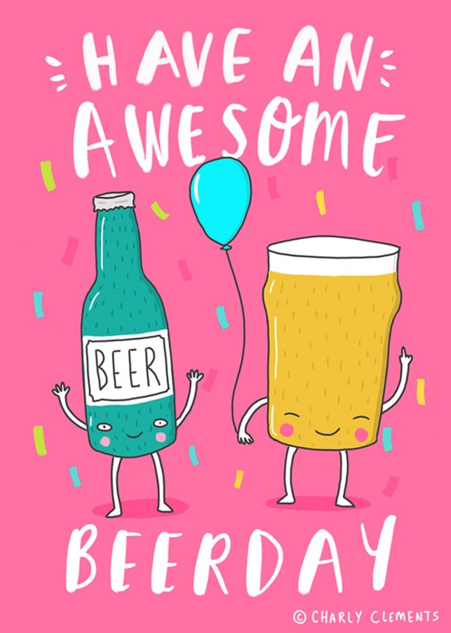 Moonpig Funny Have An Awesome Beerday Birthday Card, Large