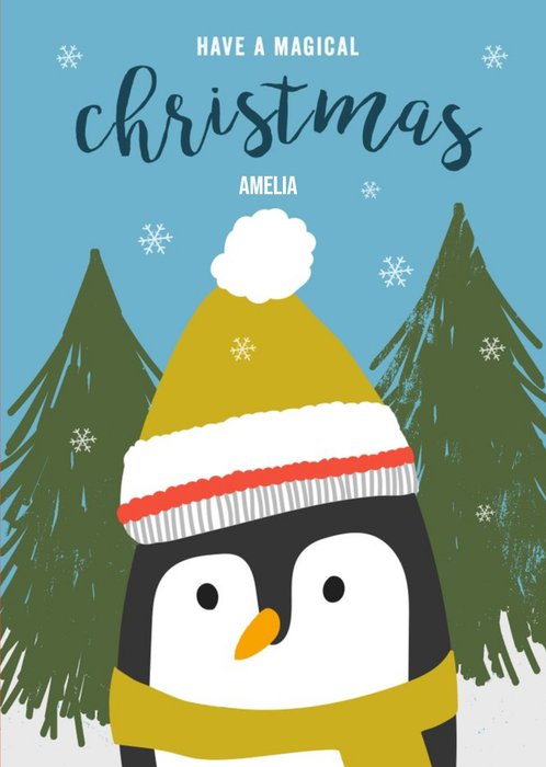 Cute Modern Christmas Card Have a Magical Christmas