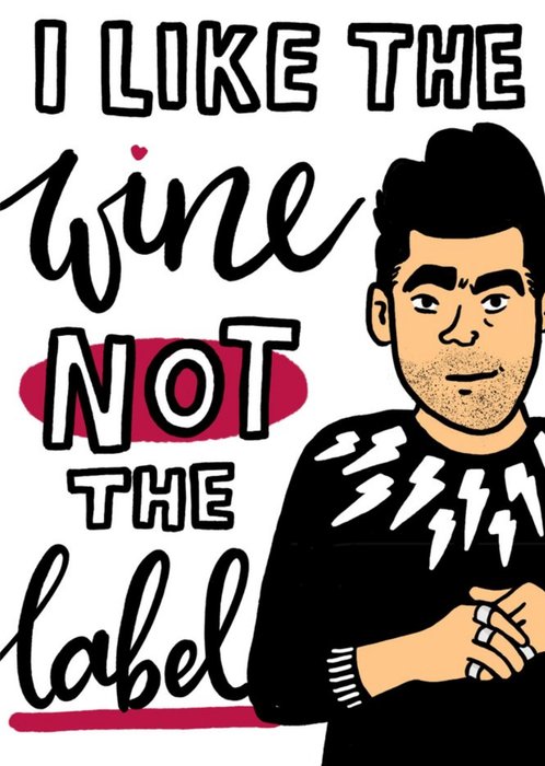 I Like The Wine Not The Label Funny Illustration Card