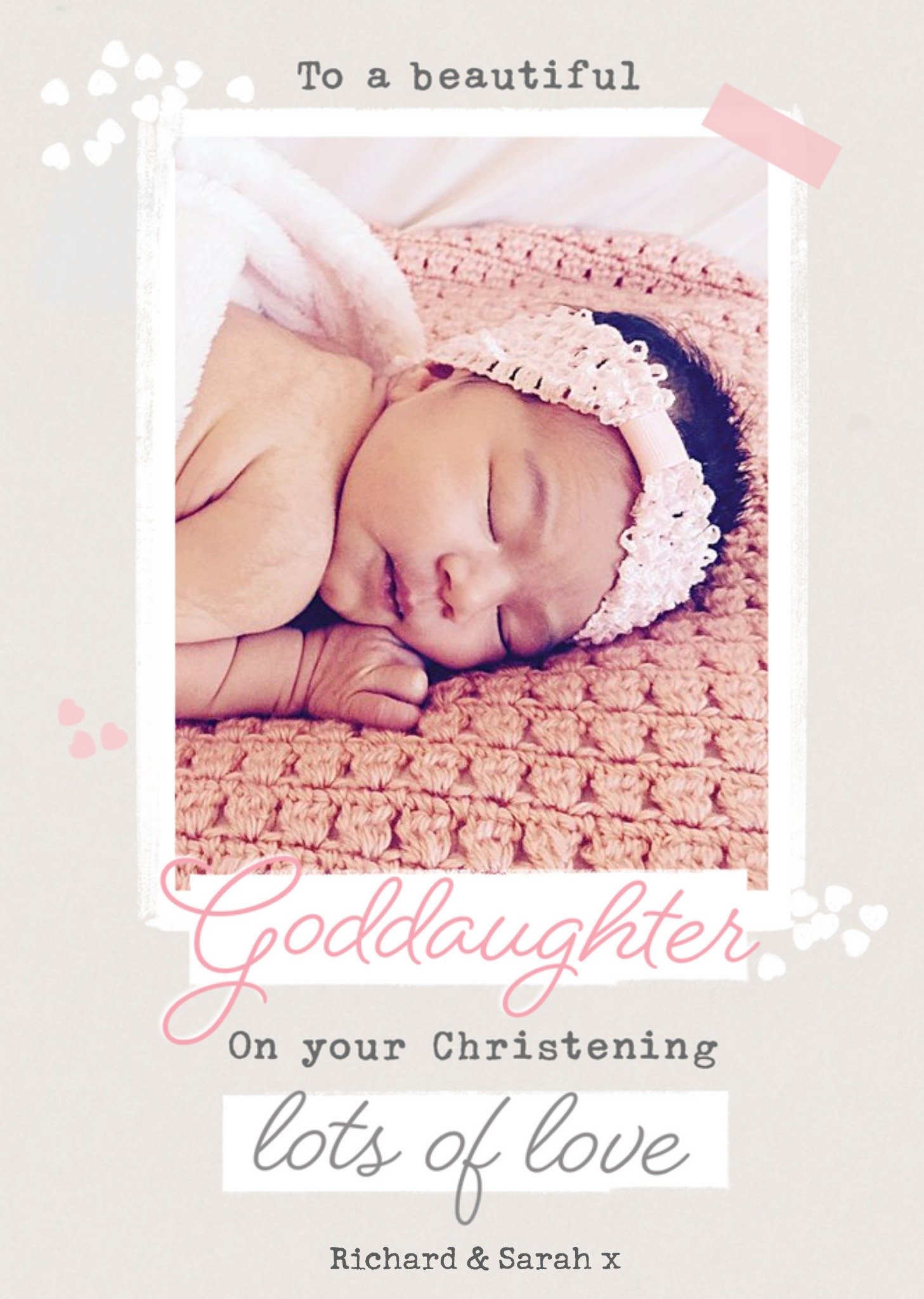 Moonpig Goddaughter On Your Christening Photo Upload Card Ecard