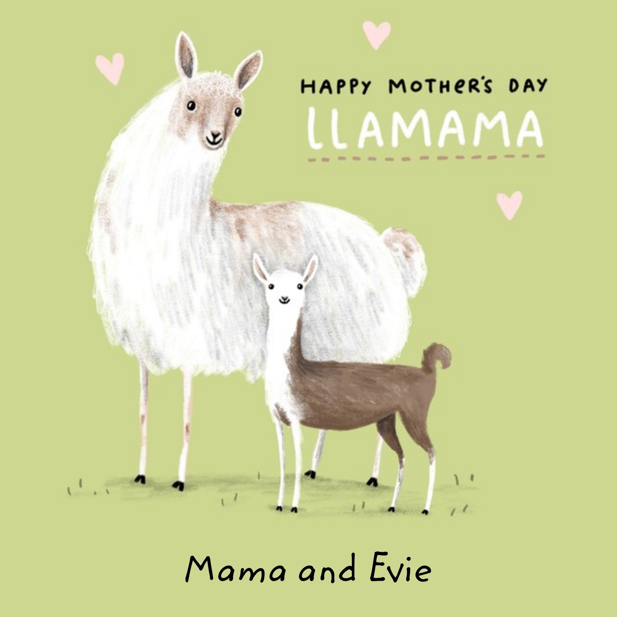 Moonpig Personalised Happy Mother's Day Llamama Card, Square