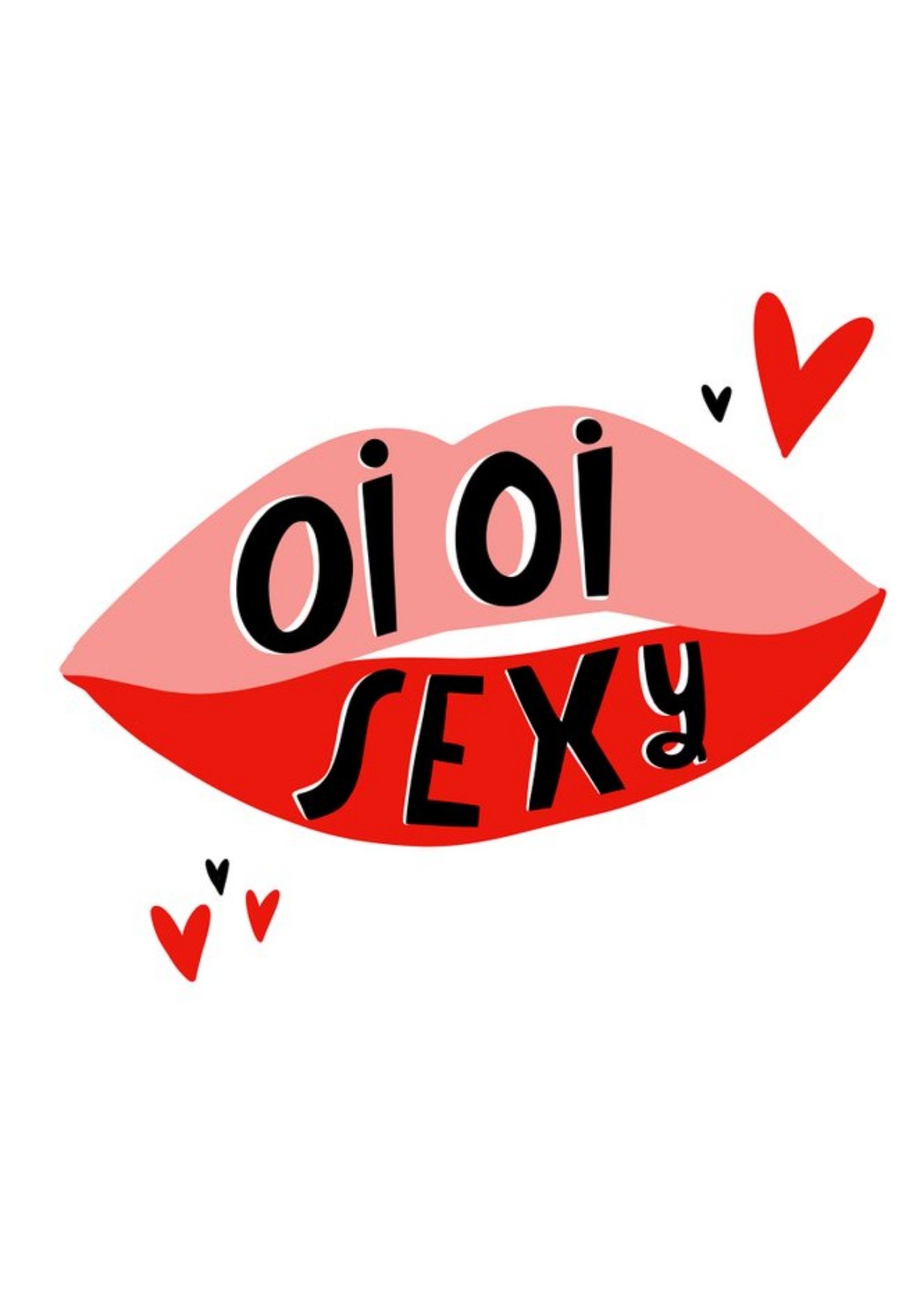 Moonpig Oi Oi Sexy Lips Funny Valentine's Day Card, Large