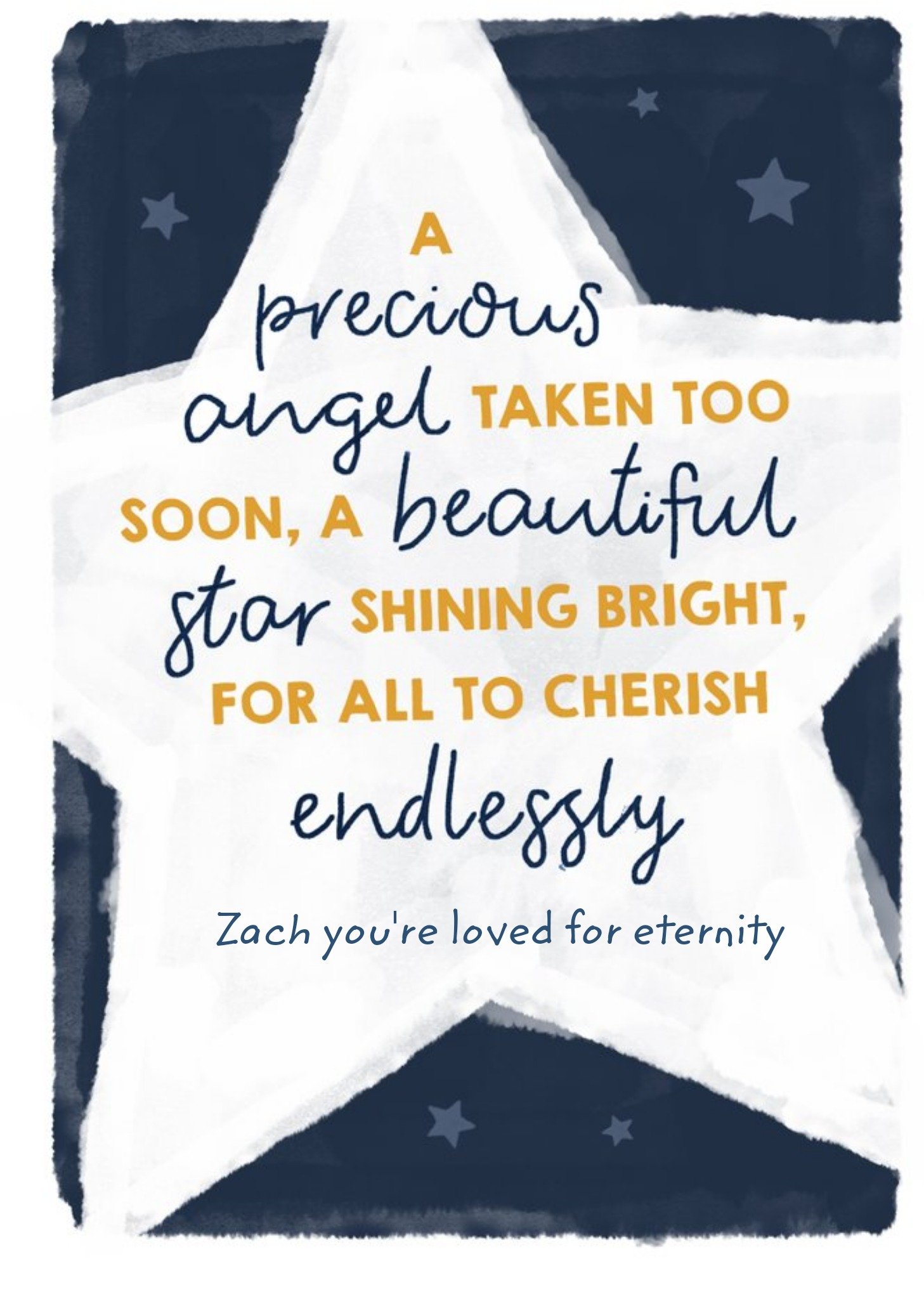 Beautiful Star Shining Bright Child Loss Card