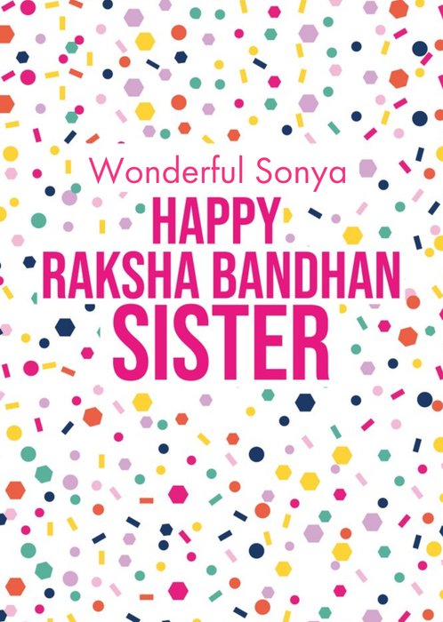 Abstract Illustration Happy Raksha Bandhan Sister Card