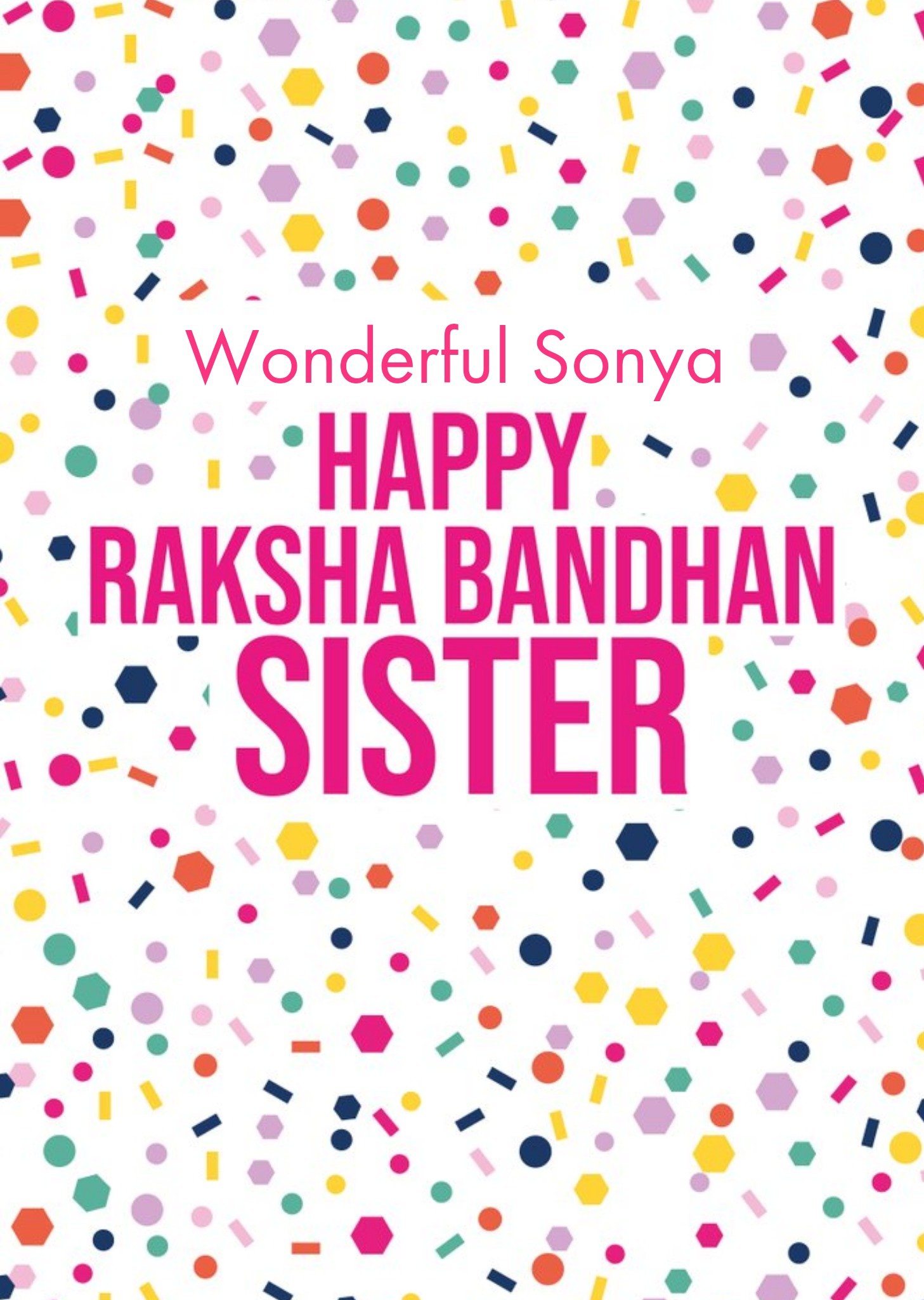 Eastern Print Studio Abstract Illustration Happy Raksha Bandhan Sister Card, Large