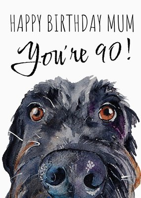 Labradoodle Dog Watercolour Illustration Personalised Birthday Card