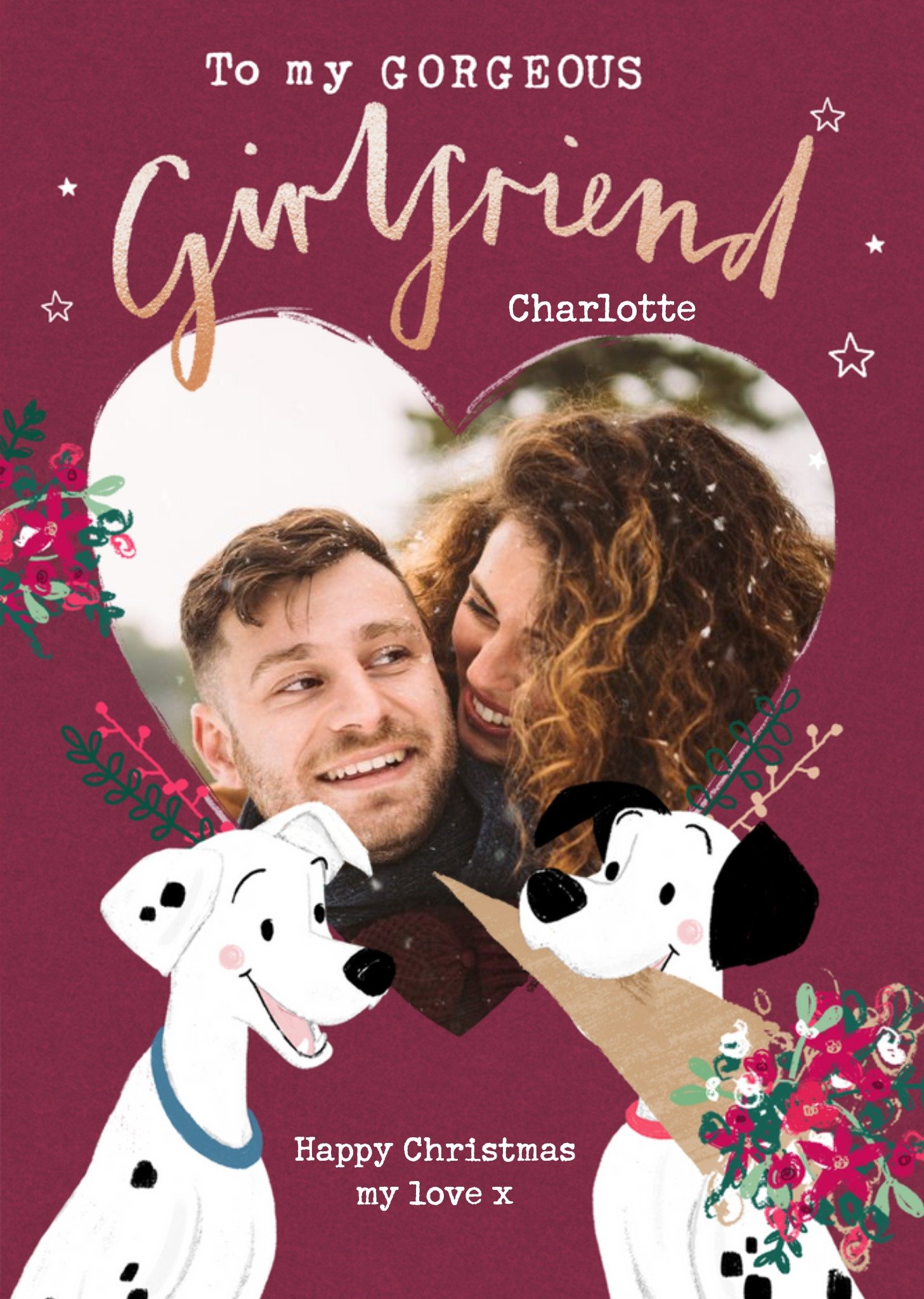 Disney 101 Dalmatians Gorgeous Girlfriend Photo Upload Christmas Card Ecard