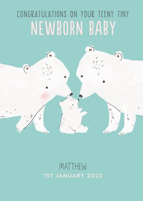 Cute Illustrative Newborn Baby New Baby Card
