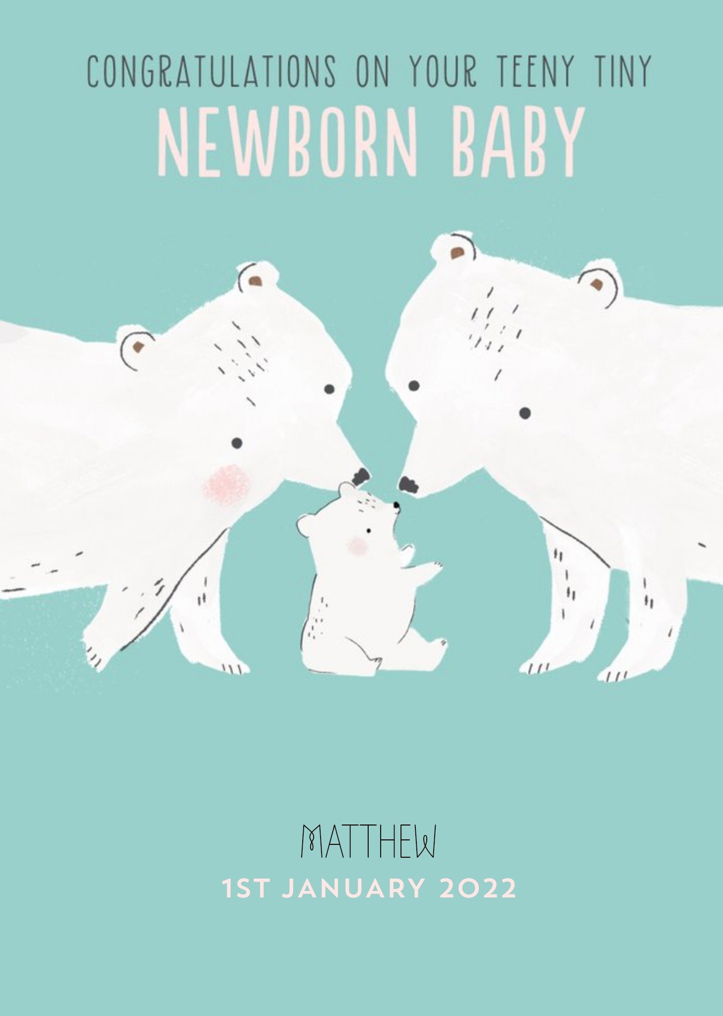 Cute Illustrative Newborn Baby New Baby Card Ecard