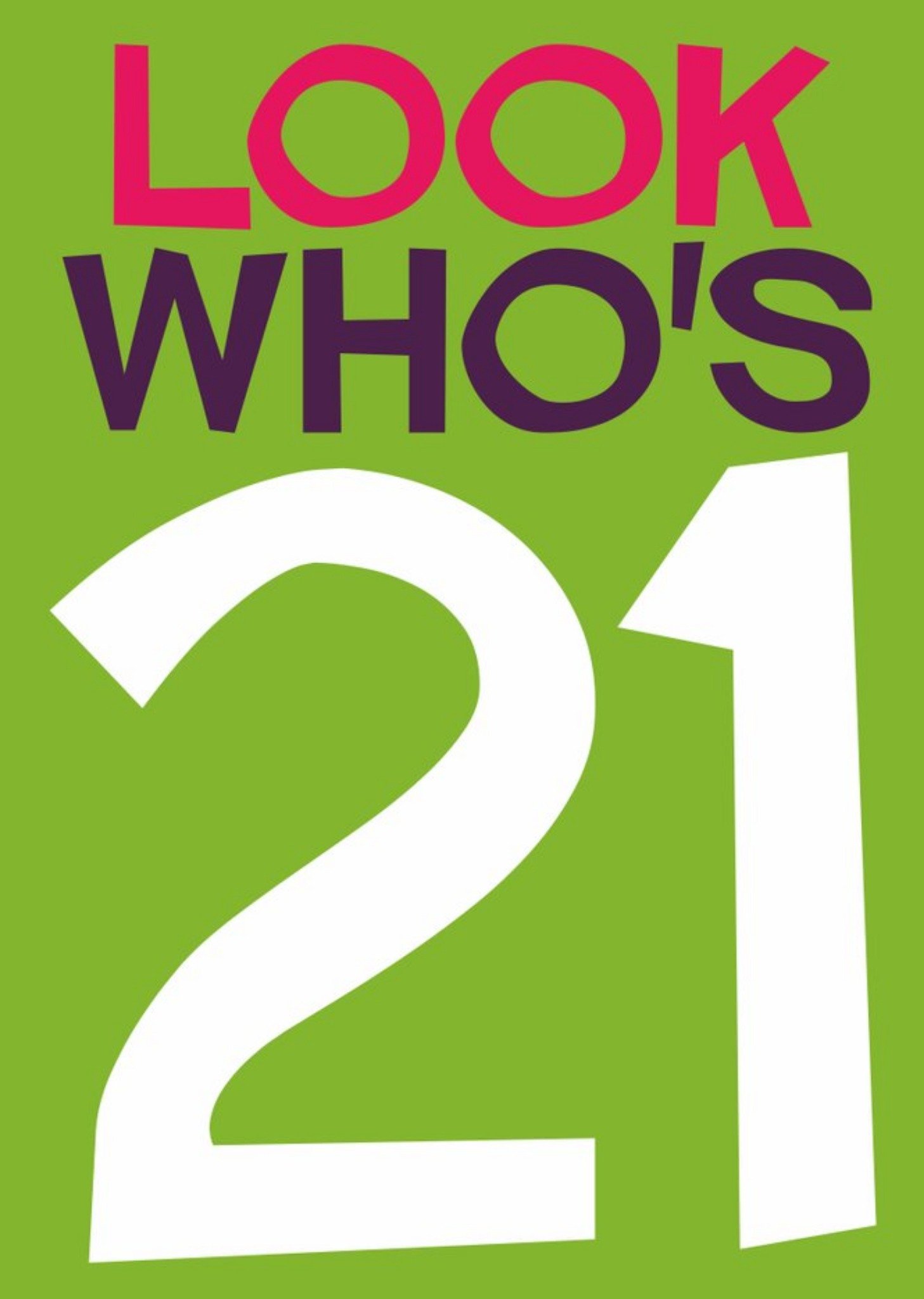 Look Who's 21 Typographic Birthday Card Ecard