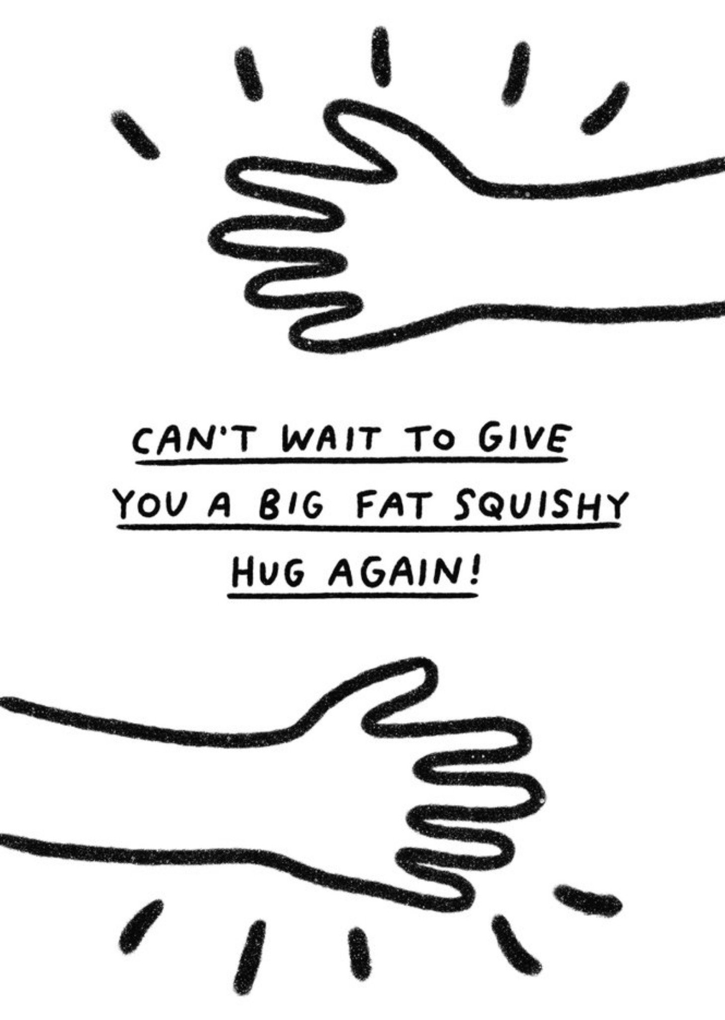 Moonpig Pigment Can't Wait To Give You A Great Fat Squishy Hug Again Card, Large