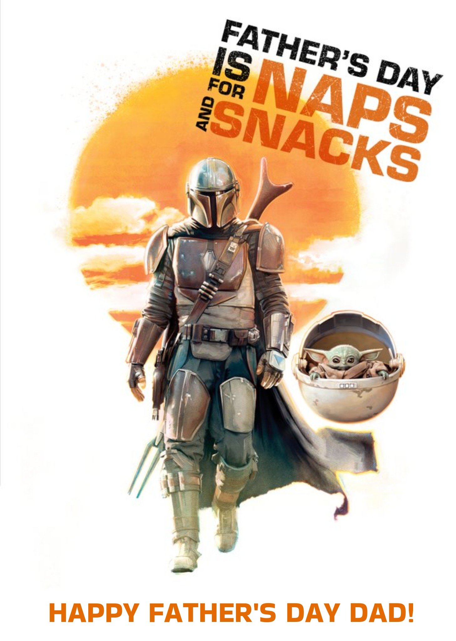 Disney Star Wars The Mandalorian Jedi Yoda Naps And Snacks Father's Day Card, Large