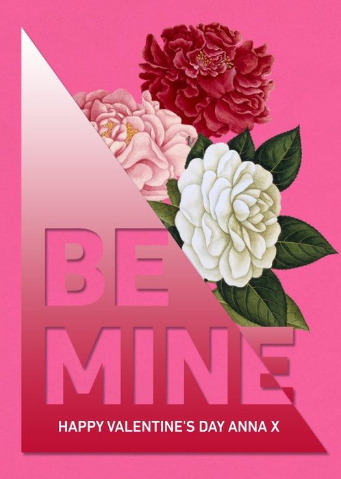 Pretty Flowers Be Mine Personalised Valentines Day Card