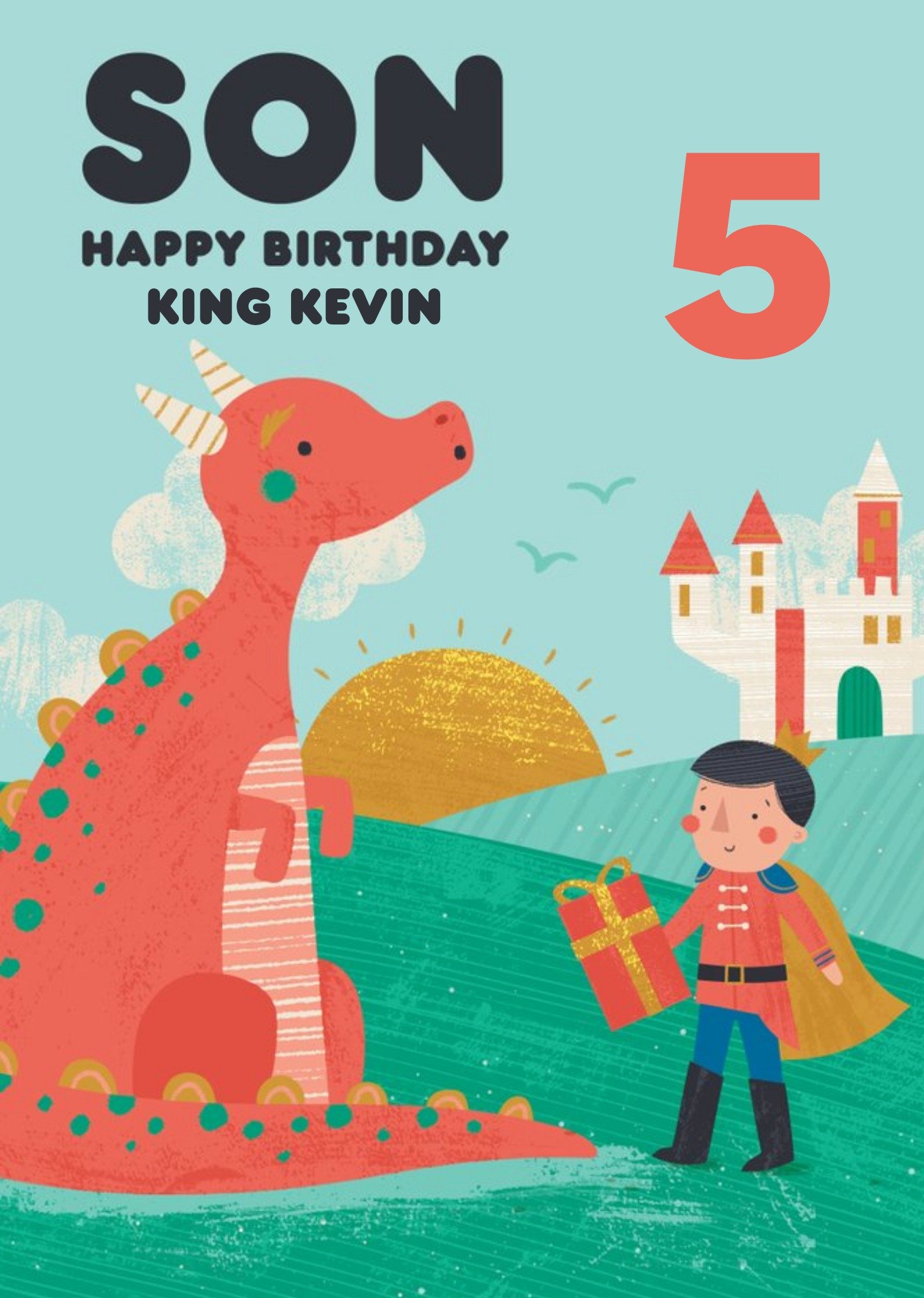 Moonpig Prince And Dragon Son Birthday Card Ecard