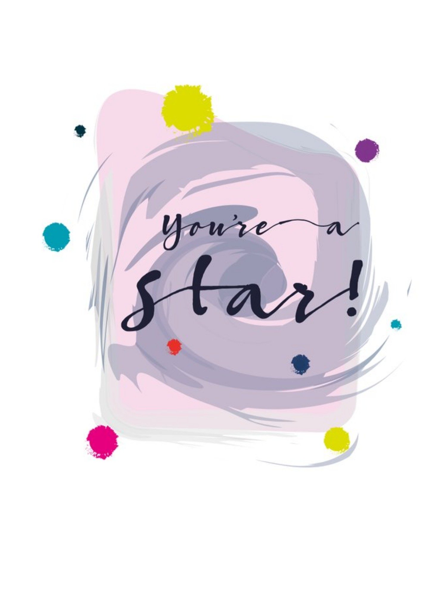 Modern Watercolour Paint Effect You're A Star Thank You Card Ecard