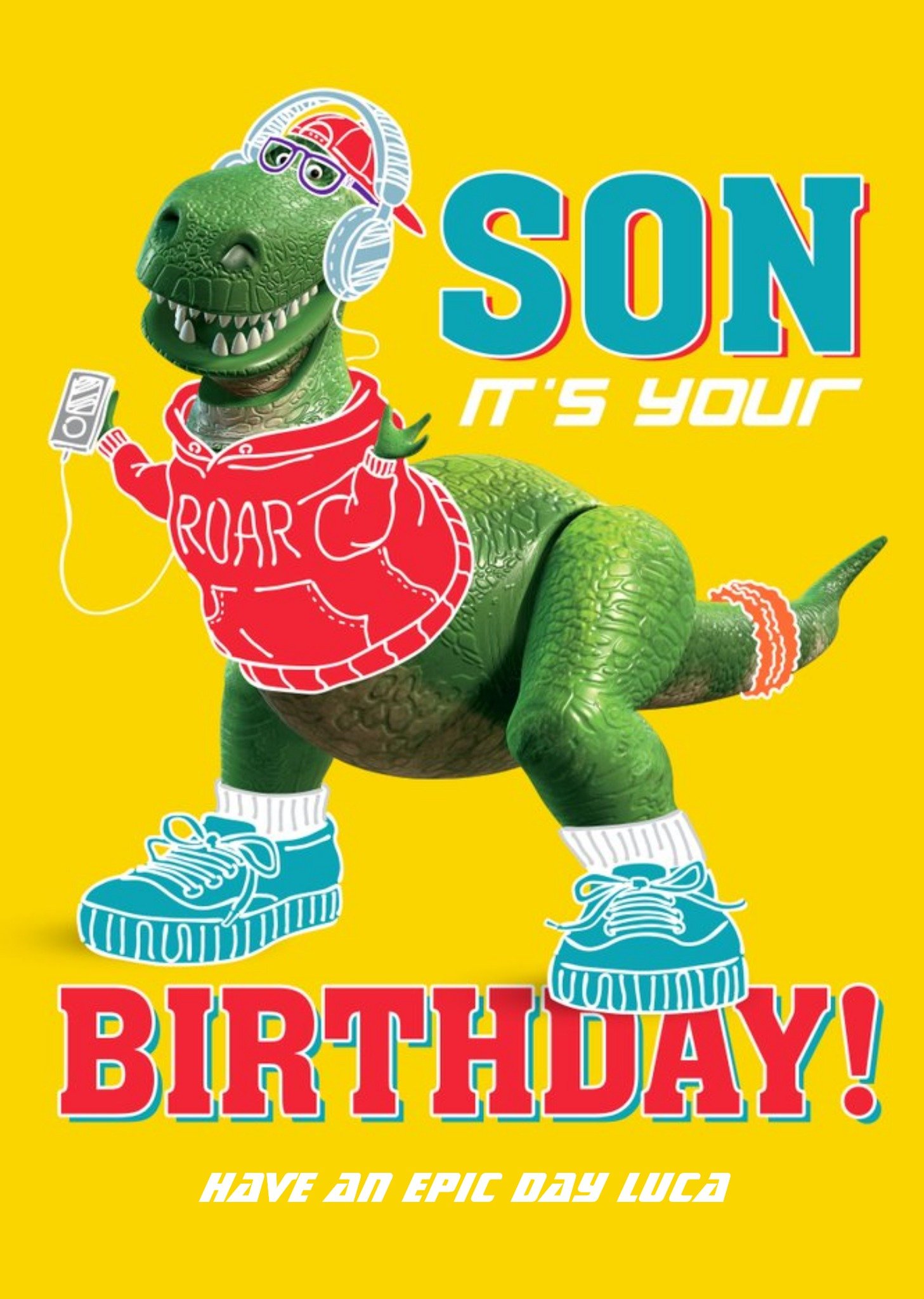 Disney Toy Story Rex Dinosaur Character Son It's Your Birthday Card Ecard