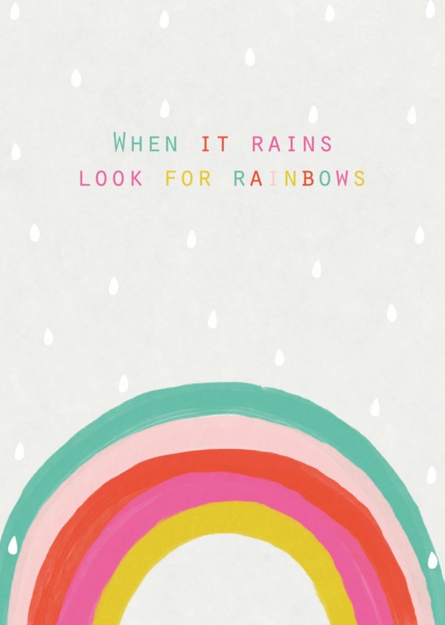 Thinking Of You Rainbows Postcard