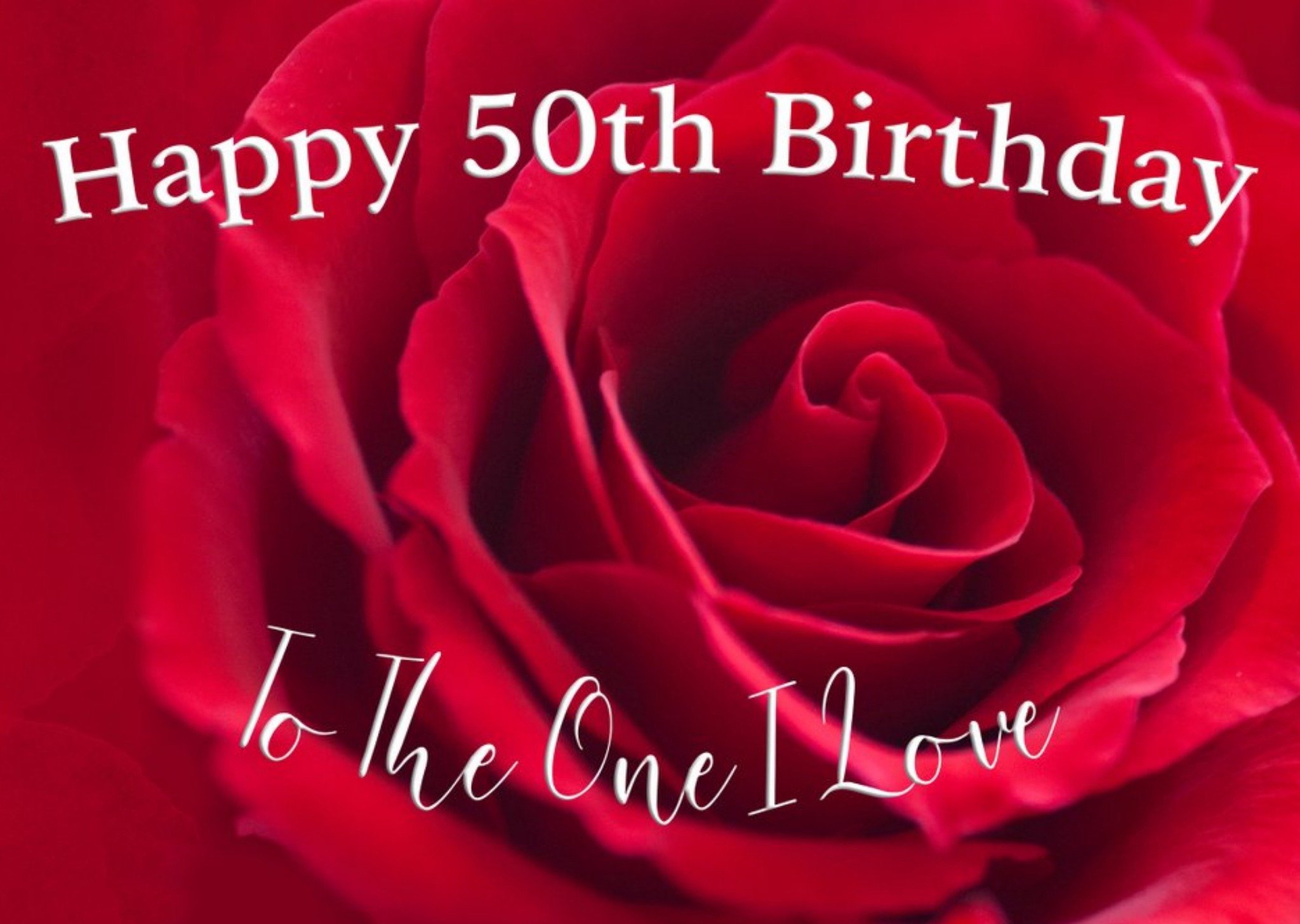 Moonpig Alex Sharp Love Red Rose Girlfriend 50th Birthday Card, Large